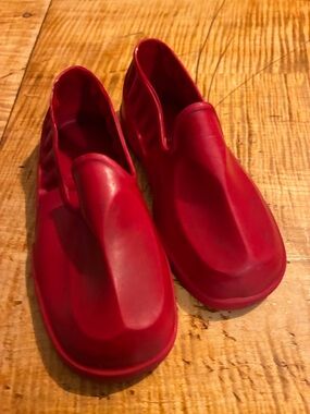 Vintage Red Rubber  galoshes/over-shoes